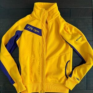 Columbia-LSU logo track jacket-Gold/Purple-Size Small